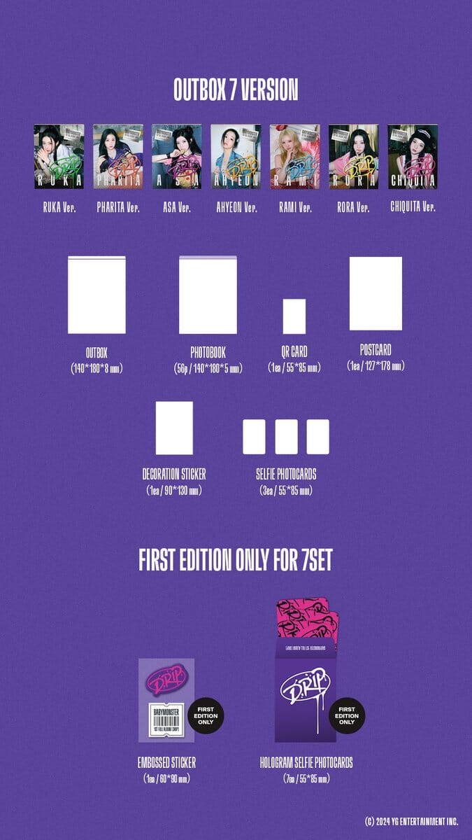 [PREORDER] BabyMonster: DRIP (YG Tag Album)