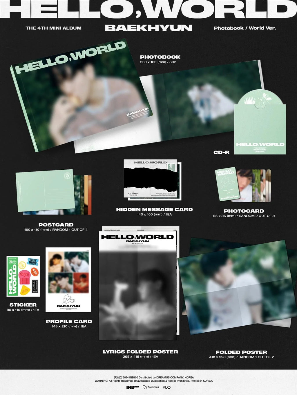 BAEKHYUN - HELLO, WORLD (PHOTOBOOK VER.) + Everline PC