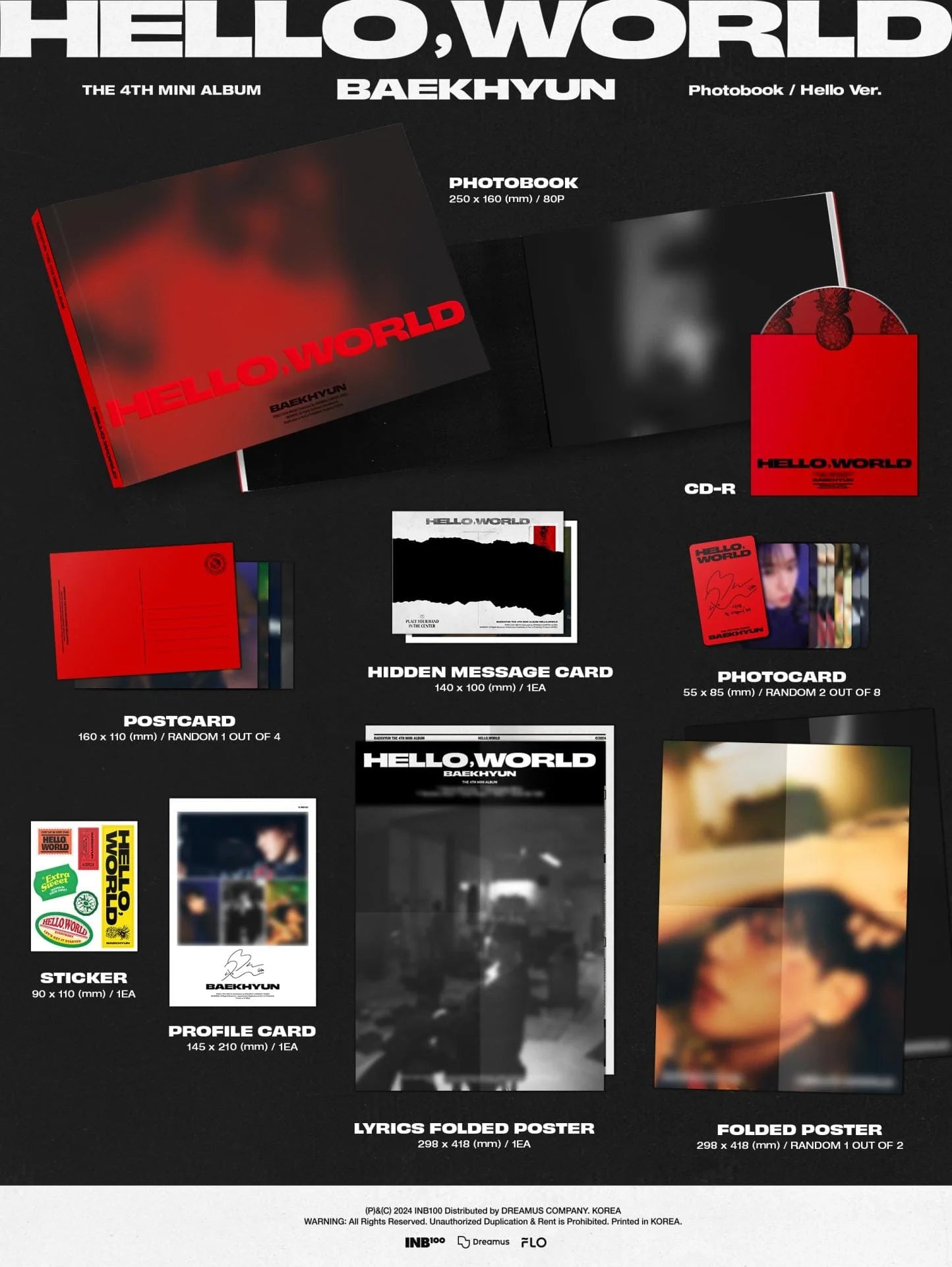 BAEKHYUN - HELLO, WORLD (PHOTOBOOK VER.) + Everline PC