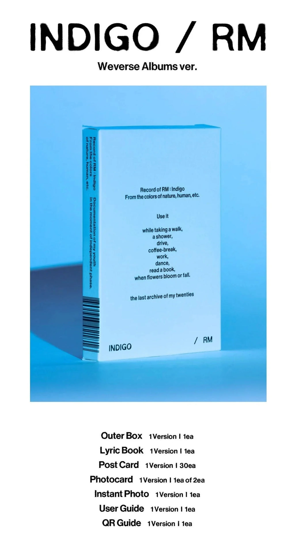 [PREORDER] RM (BTS): Indigo (Book Edition)