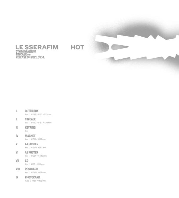 [PREORDER] Le Sserafim: Hot (Tin Case Version)