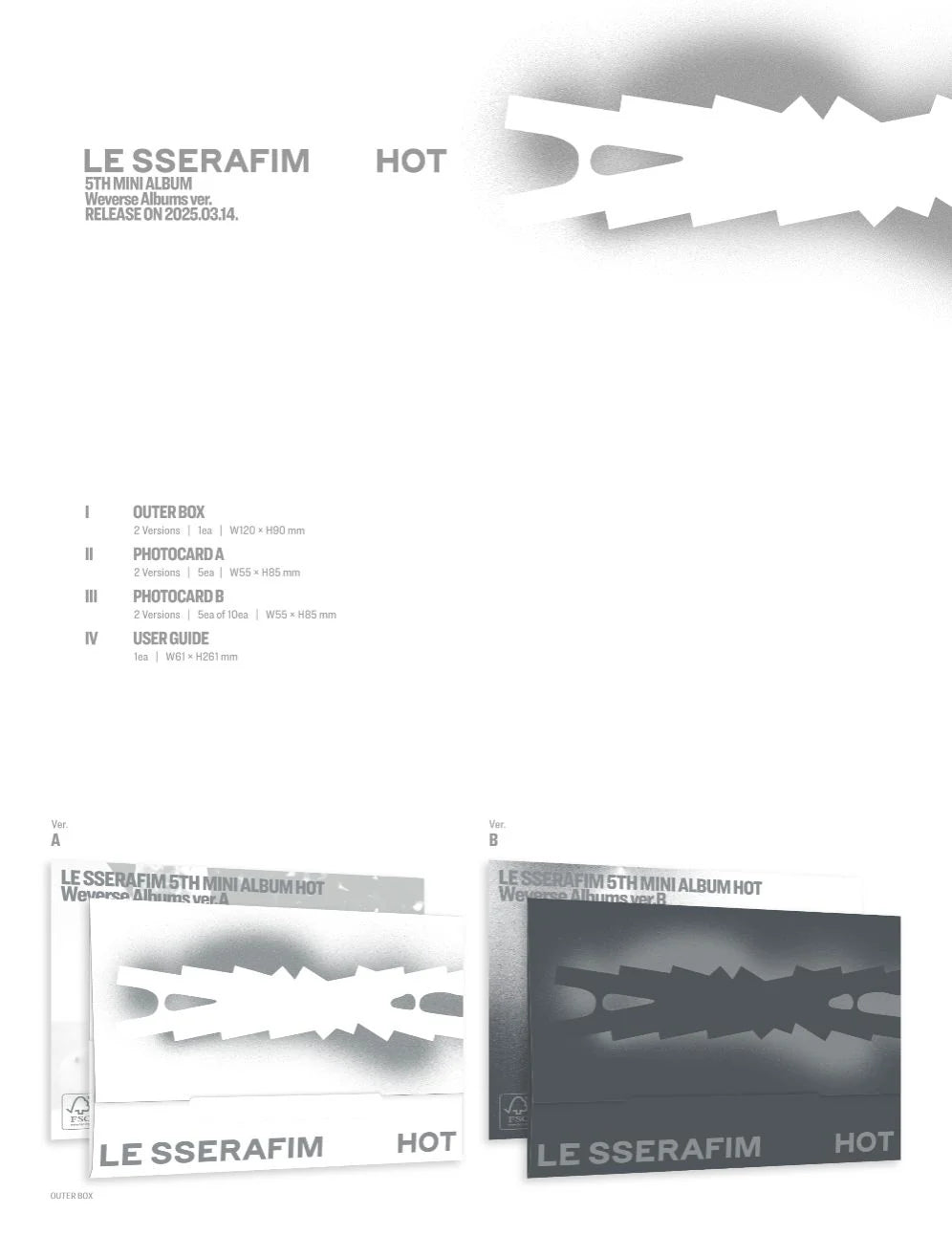 [PREORDER] Le Sserafim: Hot - Weverse Album