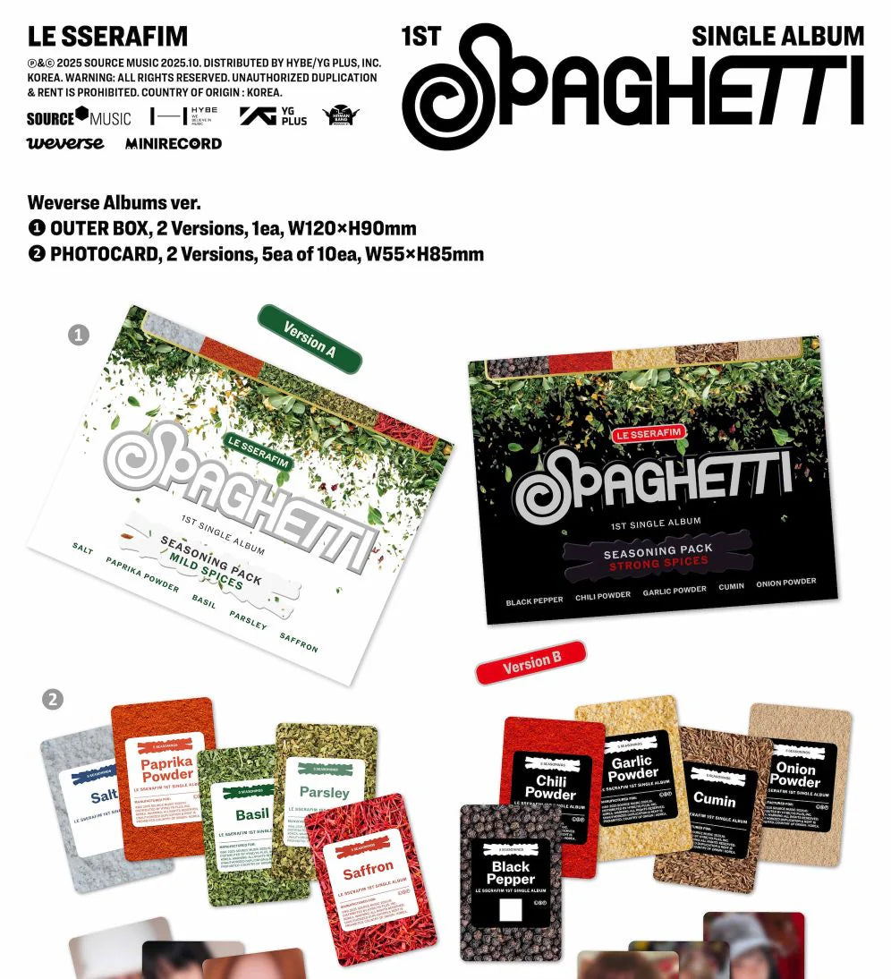 [PREORDER] LE SSERAFIM - Spaghetti (Weverse Albums Ver.)