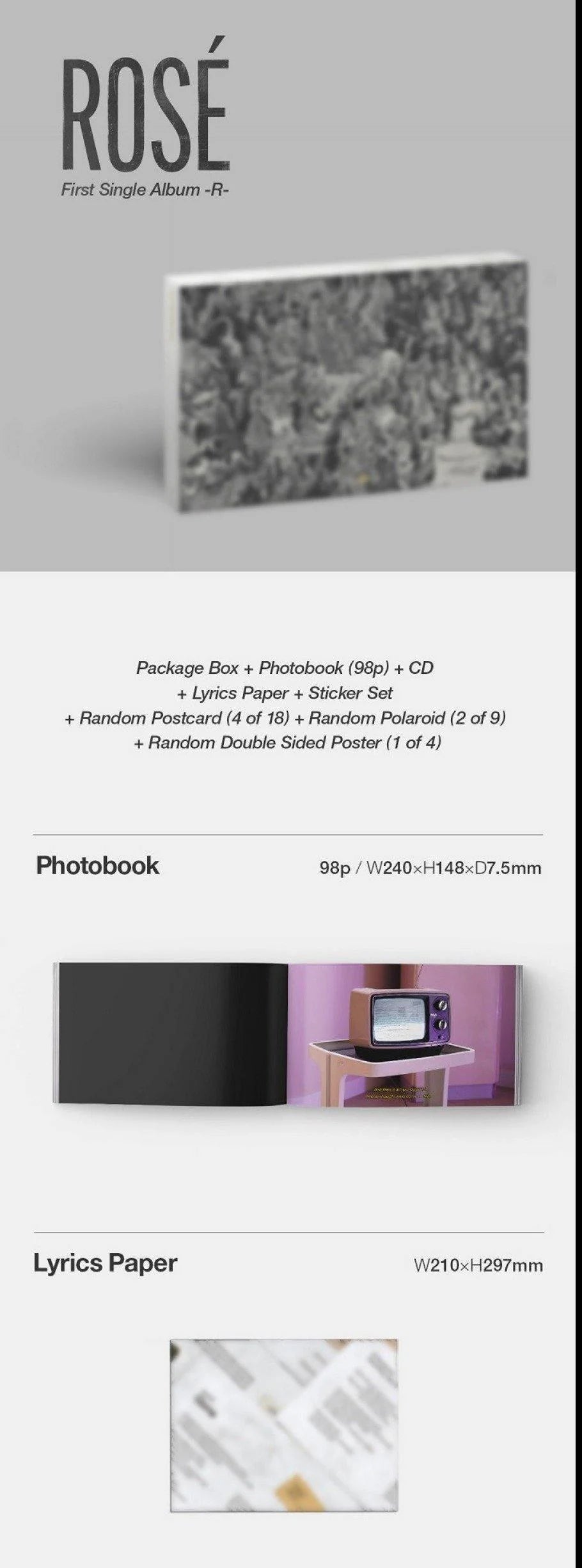 [PREORDER] Rosé (Blackpink): -R-