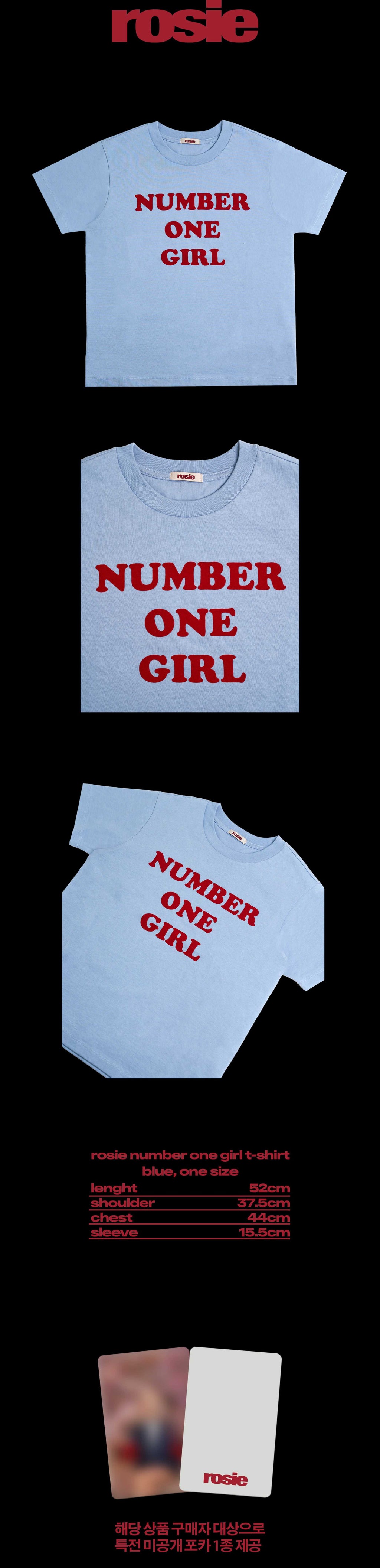 [PREORDER] ROSE - Rosie APT Official MD Number One Girl Blue T-shirt+1Photocard