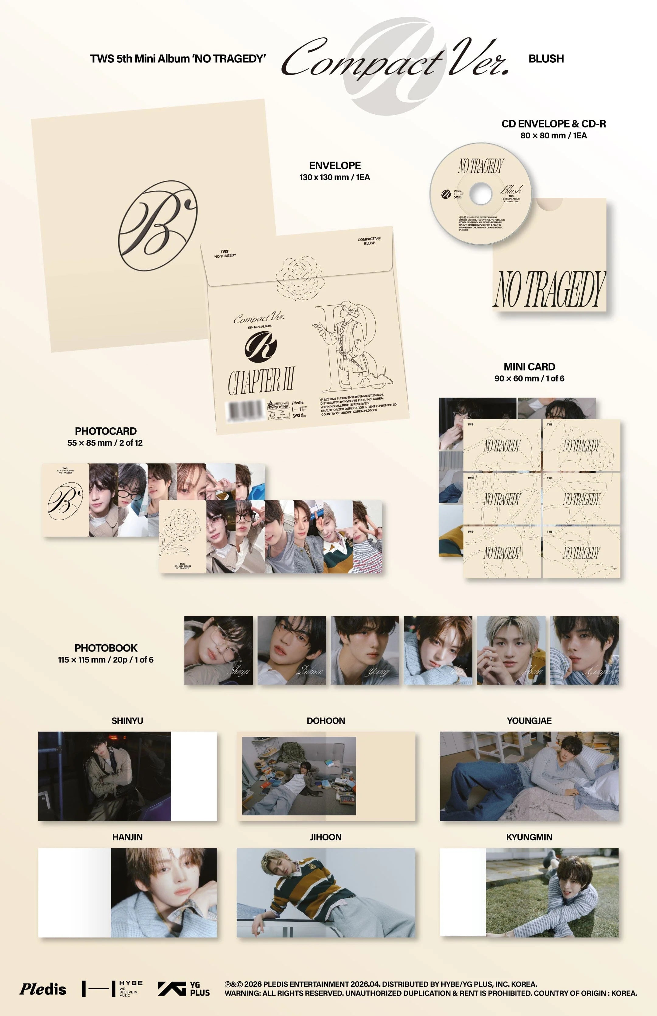 [PREORDER] TWS - No Tragedy (Compact Ver. - Blush)