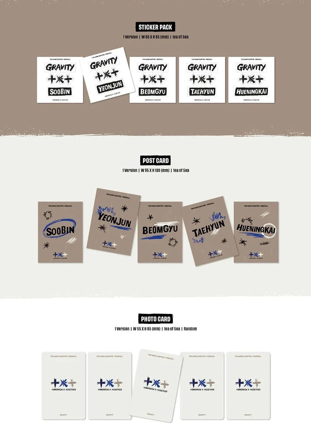 [PREORDER] Tomorrow X Together (TXT): Name Chapter: Freefall (GRAVITY)
