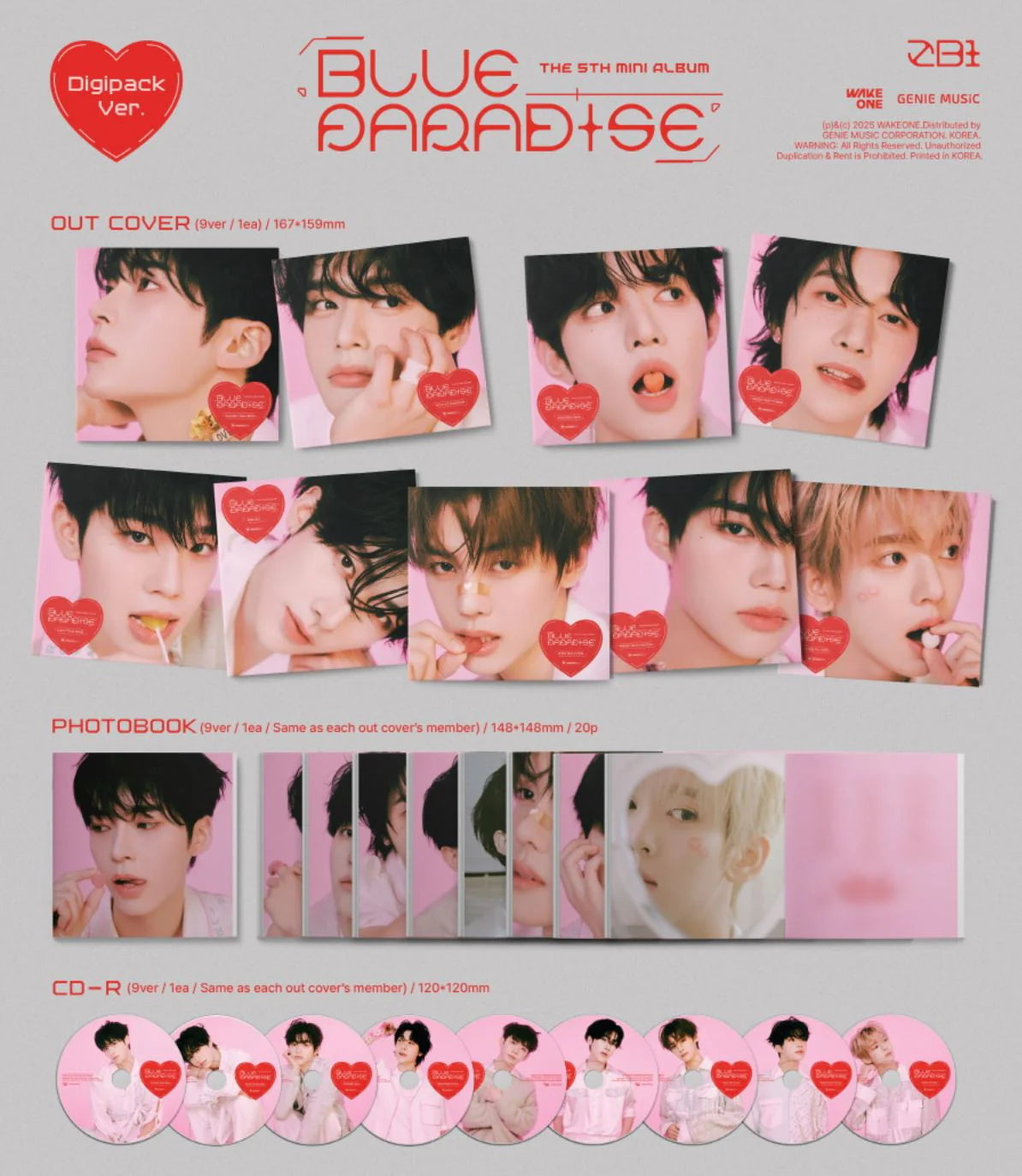 [PREORDER] Zerobaseone: Blue Paradise (Digipack Version)